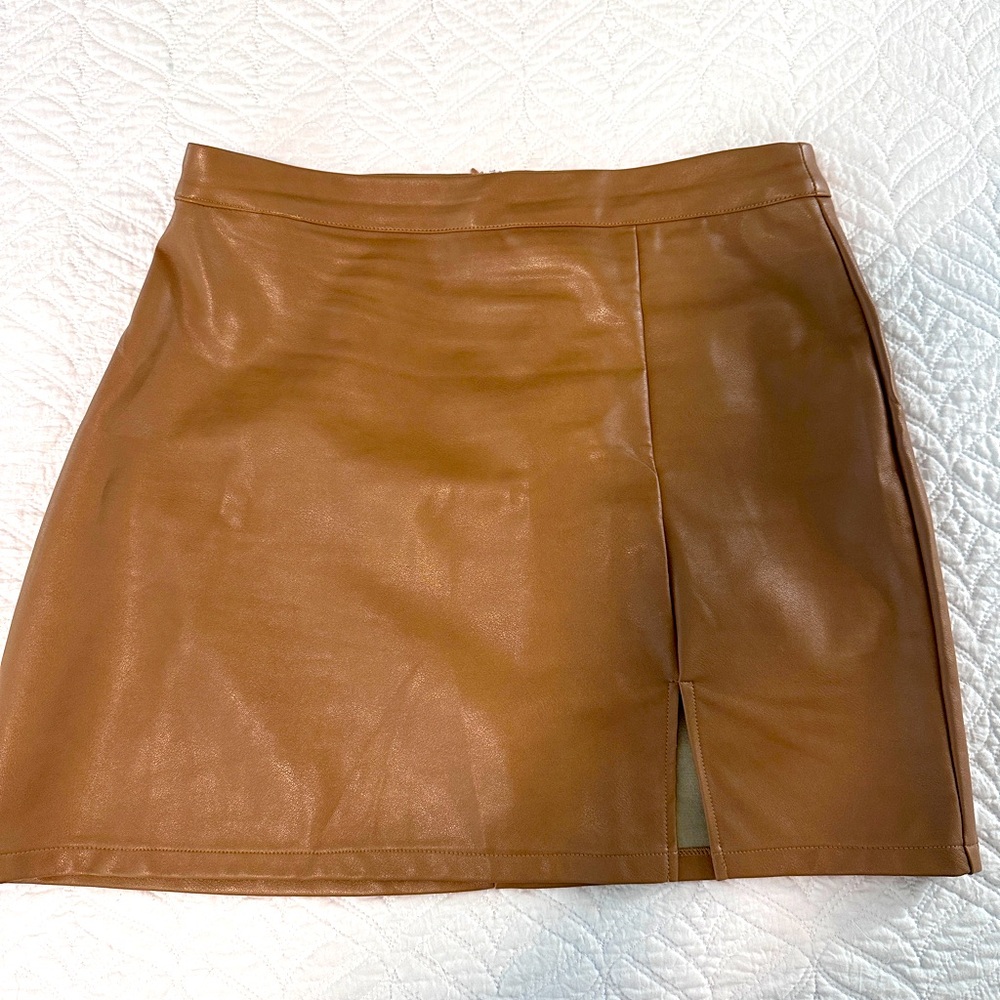Faux leather skirt